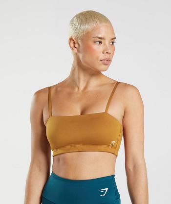 Staniki Sportowe Damskie Gymshark Bandeau Brązowe | PL 2861KOR